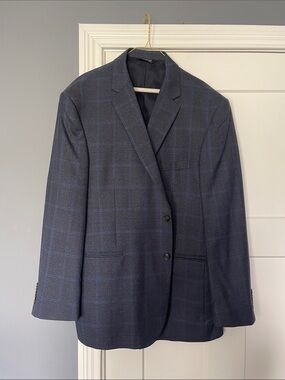 Men's Navy Windowpane Blazer